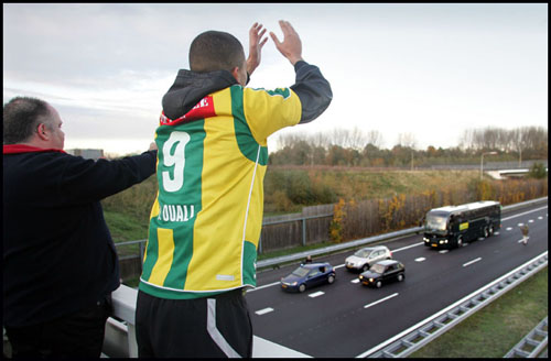 Thuiskomst ADO Den Haag na overwinning op Ajax