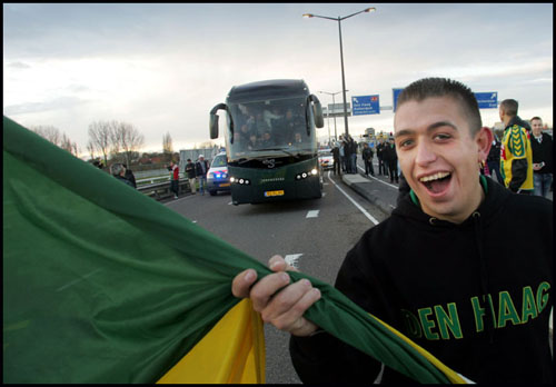 Thuiskomst ADO Den Haag na overwinning op Ajax